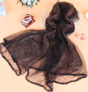 Wholesale silk leopard print scarf