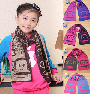 Wholesale kids cashmere fringed scarf