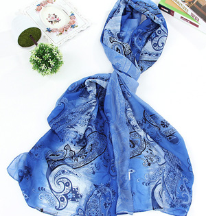 Cashew flower womens chiffon scarf wholesale
