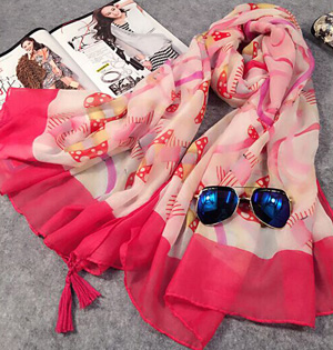 Viscose fringed infinity scarf wholesale
