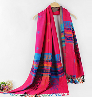 Wholesale ethnic printed fringed scarf