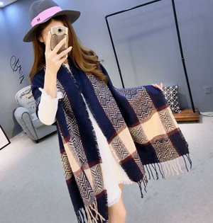 Wholesale cashmere fringed scarf