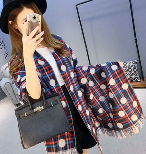 Wholesale cashmere polka dot scarf