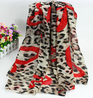Leopard print viscose scarf wholesale