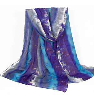 Serpentine pattern cotton long scarf
