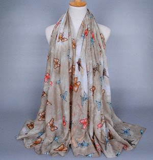 Wholesale cotton scarf butterfly