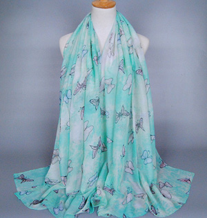 Wholesale cotton scarf butterfly